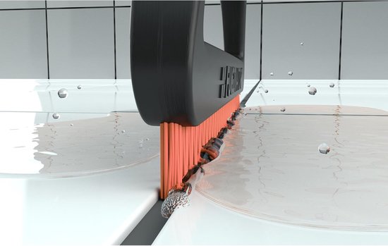 Voegenborstel - Tegelreiniger - Hygiënisch reinigen - Ergonomische grip - 15.7 cm - Grijs/oranje — afbeelding 5