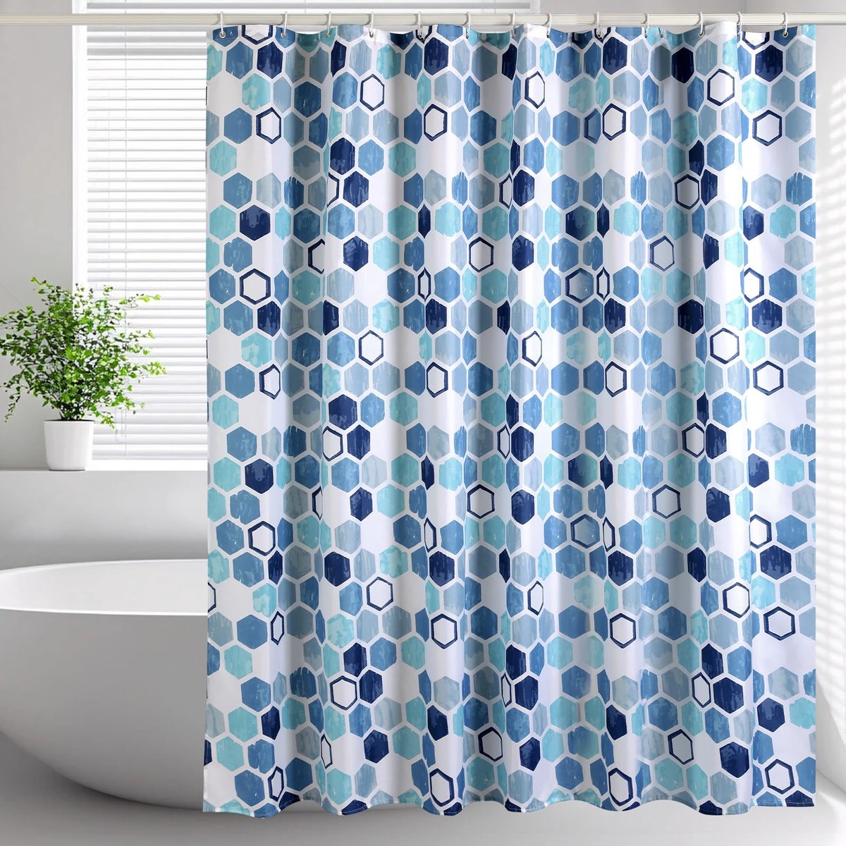 Douchegordijn 240 x 200 cm - polyester - waterdicht en schimmelbestendig - stijlvol en extra breed - ShopVlot