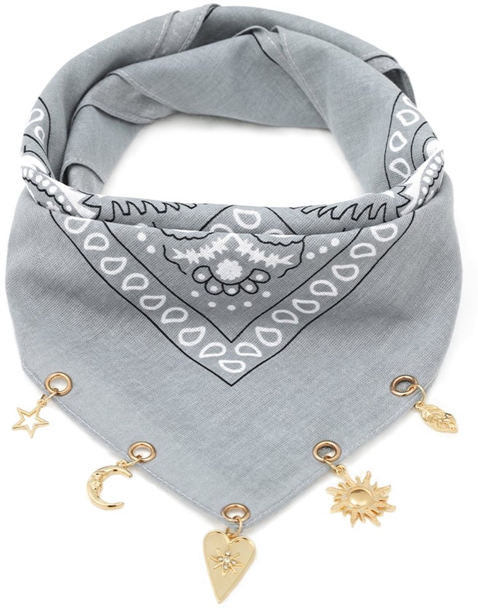 Zomersjaals met paisley-patroon, klassiek katoen, dagelijkse accessoires - Grijs