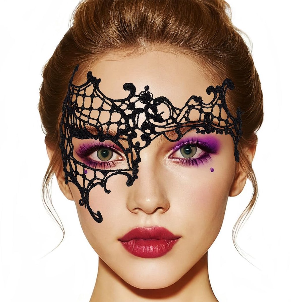 Venetiaans masker zwart - kant oogmasker - elegant design - perfect voor feest - ShopVlot