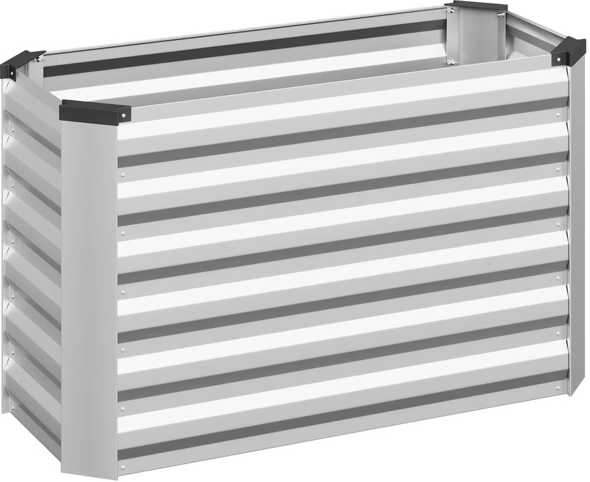 Klarven® Verhoogde tuinbed B 238 x D 80 x H 56 cm - Roestvrij staal, weerbestendig - Ergonomische werkhoogte, gemakkelijk onderhoud