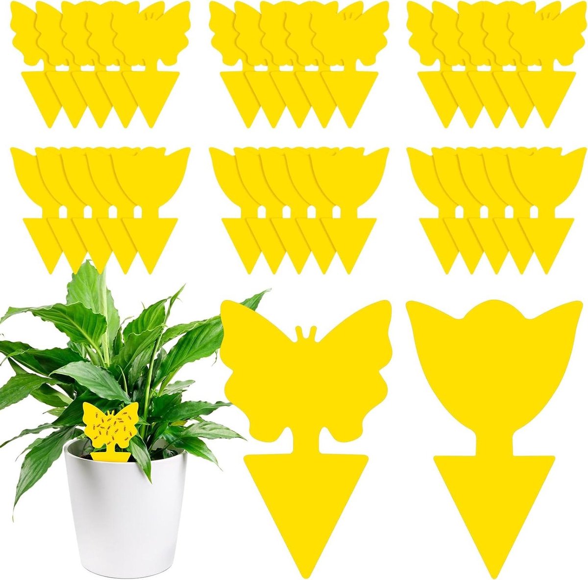 Vliegenvanger Stickers - Plakstrips Ongedierte - Planten Beschermen - Geurloos Materiaal - 30 Stuks - Geel