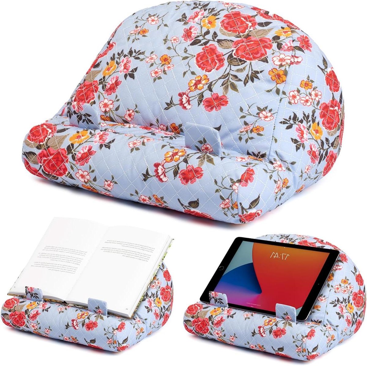 Leeskussen - Tablet Houder - Comfortabel Lezen - Met Opbergvakken - N.v.t. - Rozen