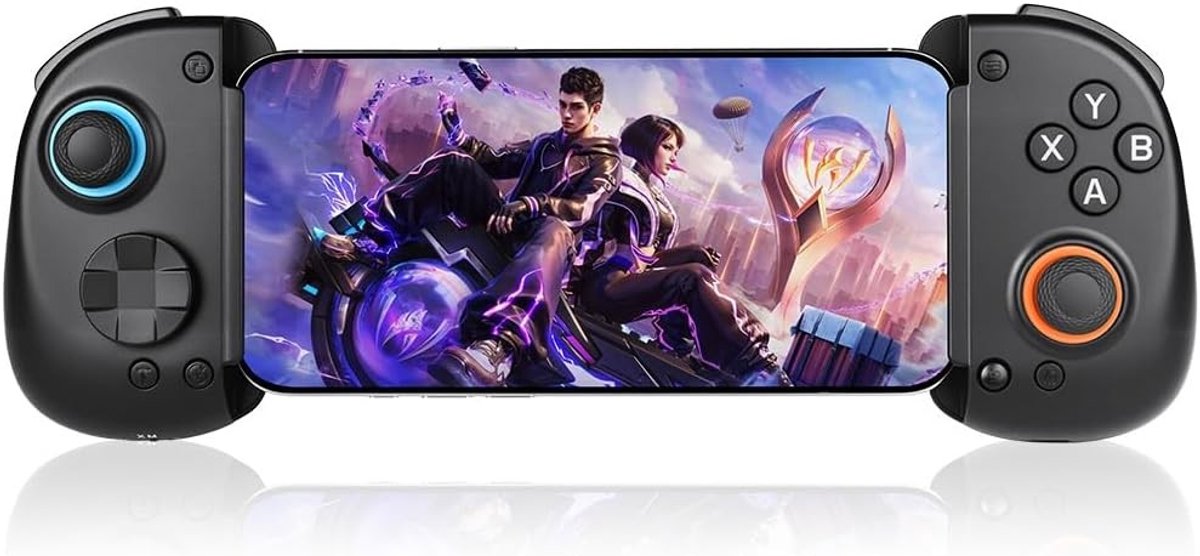 Mobiele gamecontroller voor iPhone en Android, Bluetooth gamepad met Hall Effect joysticks, USB-C, geschikt voor iOS, Switch, PC en PS3 gaming