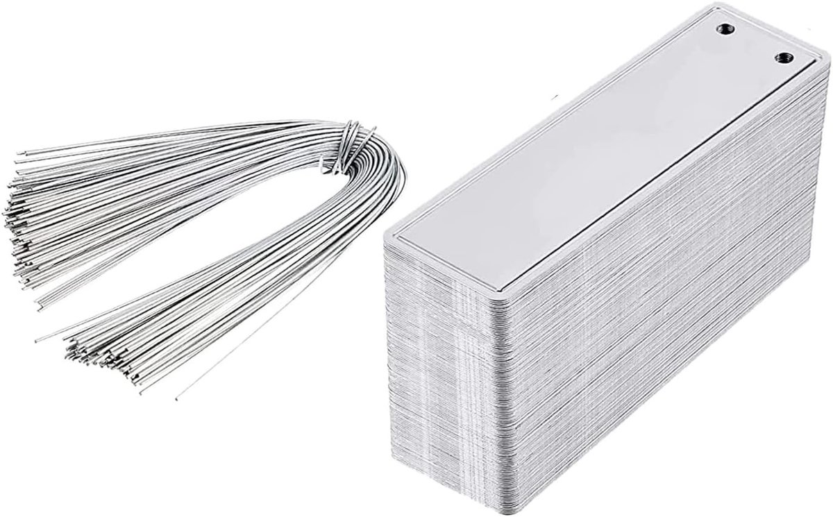 Hergebruikbare metalen plantenlabels - 100 stuks ID-tags voor bomen en potten, ideaal voor binnen en buiten tuinieren