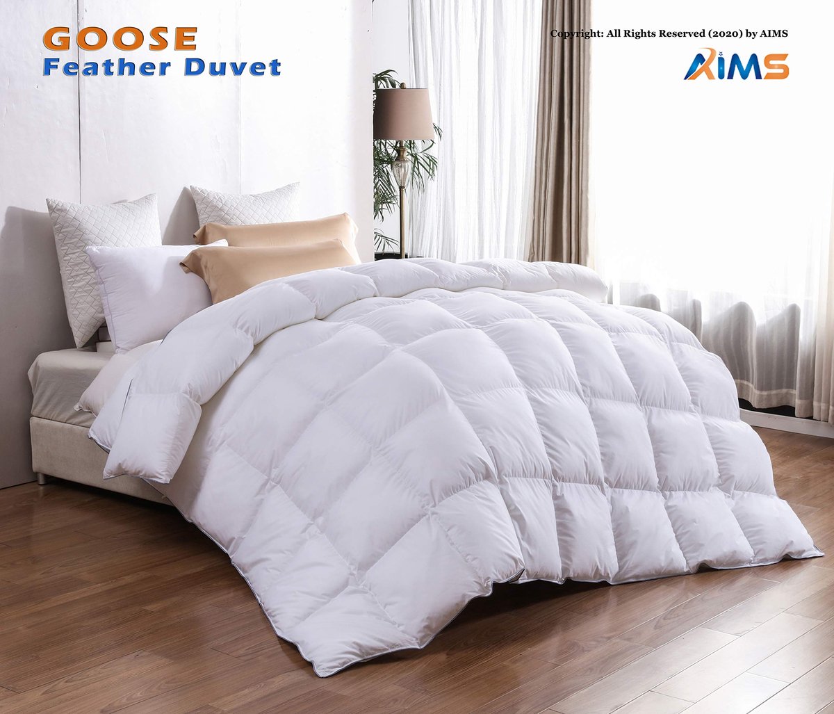 Dekbed ganzenveren 260x220cm - luxe quilt 13,5 tog - super zacht en warm - anti-allergie - ShopVlot