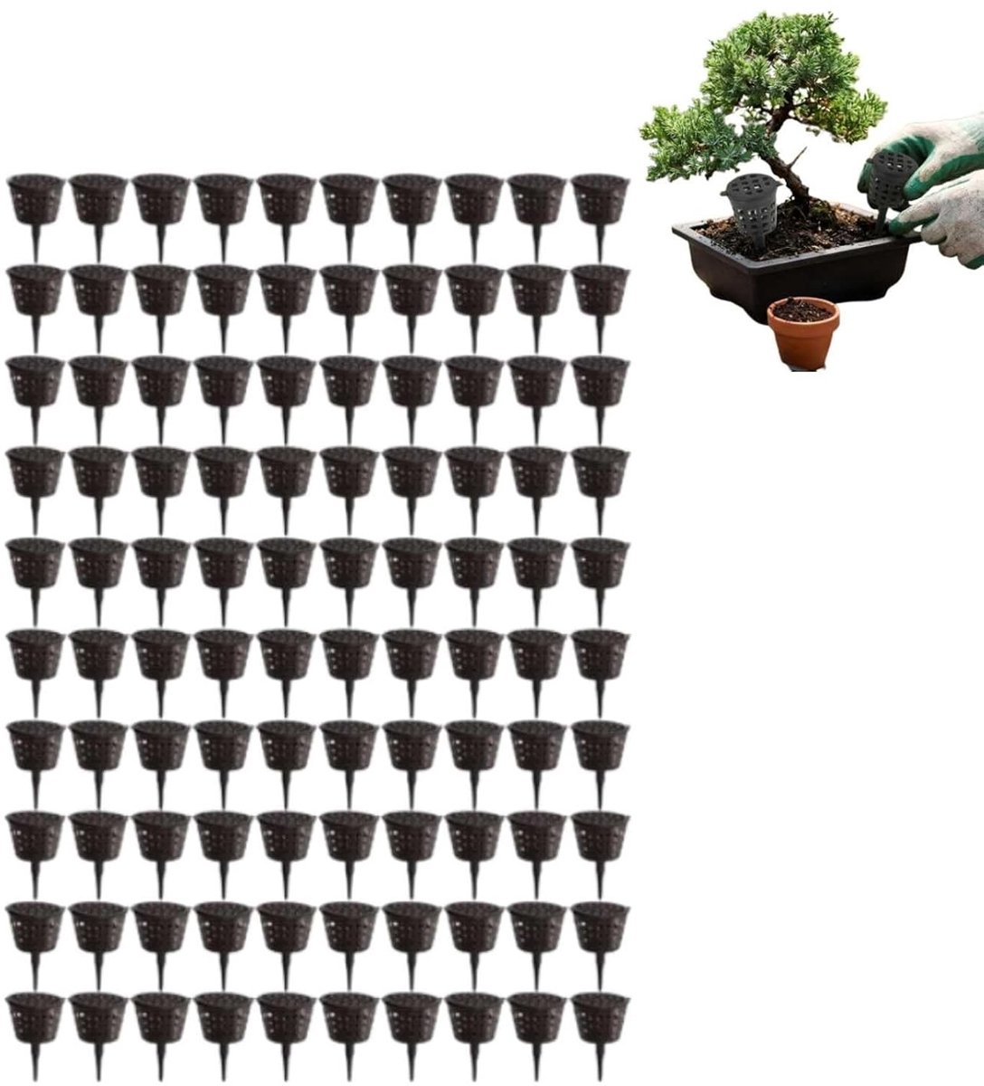 Bonsai mestmanden voor optimale groei - 100 stuks netmanden voor tuinvoeding en plantenverzorging