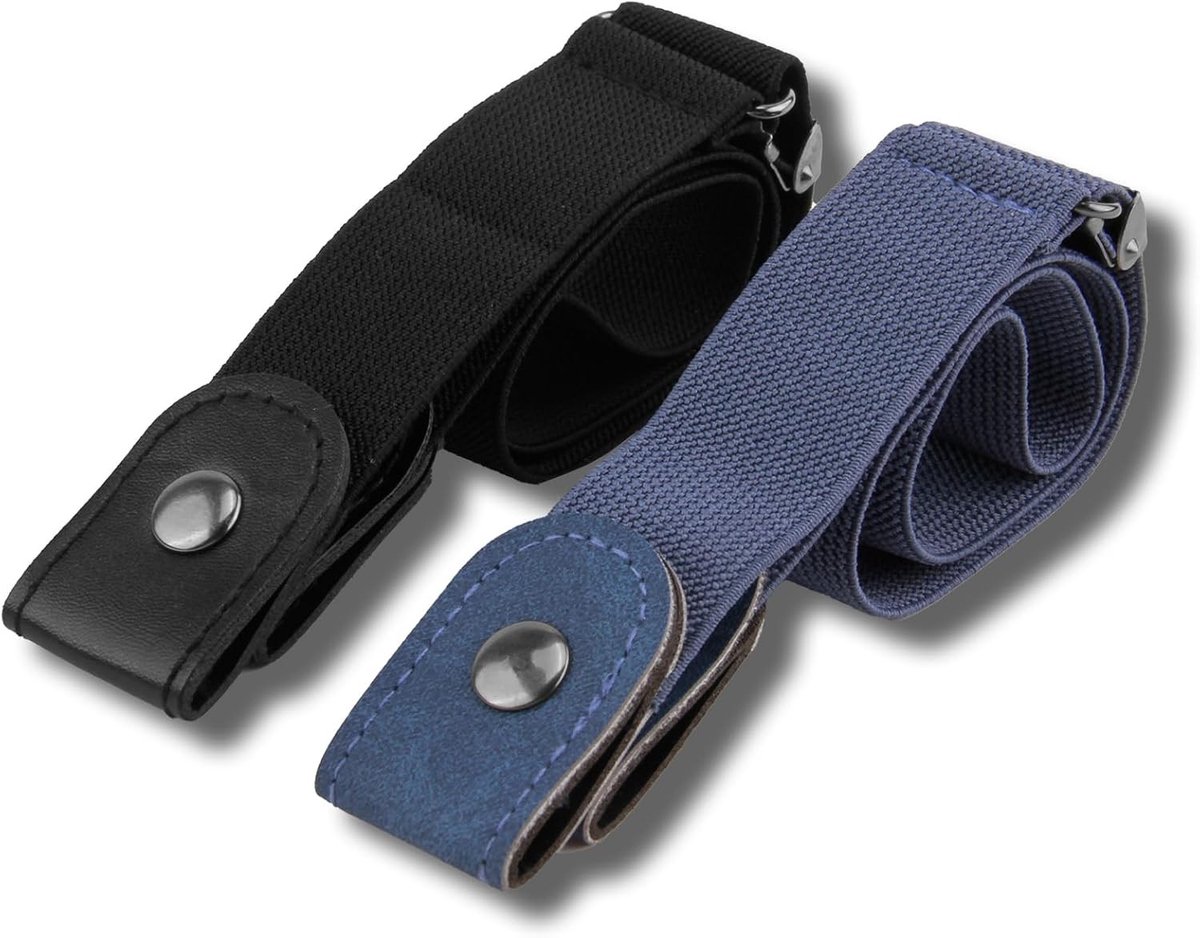 Verstelbare, comfortabele en onzichtbare elastische riem voor heren en dames - Set van 2