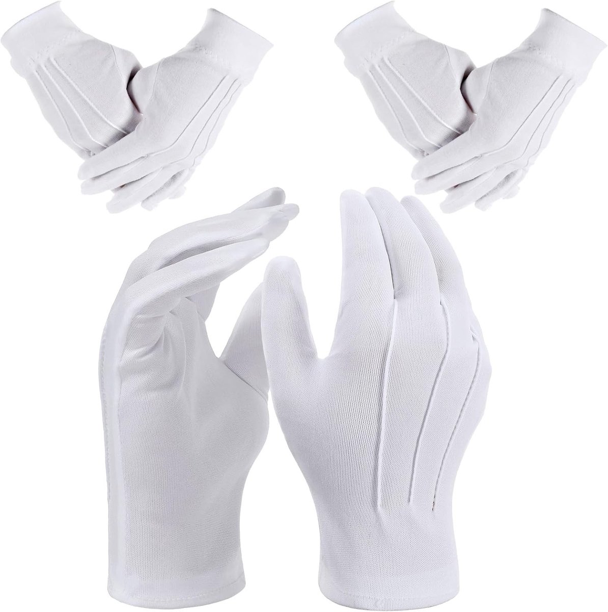 Dunne Witte Handschoenen voor Formele Gelegenheden, Tuxedo, Ceremonieel, Parade en Etiquette, Perfect voor Santa Claus en Juweleninspectie