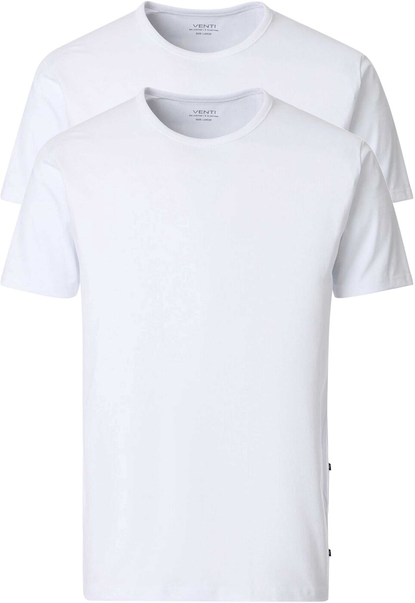 VENTI modern heren T-shirt (2-pack) - wit