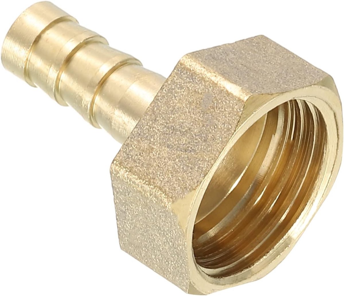 2 Stuks Messing Rechte Barbs Slangconnector - Geschikt voor Transport van Olie en Vloeibaar Gas, Voor Buiten- en Industriegebruik (8mm Barb G1/2 Bushing)