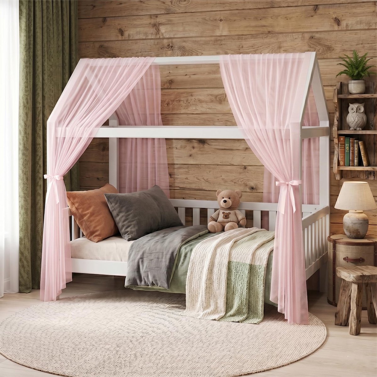Huisbedhemel 150 x 350 cm - Polyester - Ademend en onderhoudsvriendelijk - Decoratief gordijn voor kinderkamer - ShopVlot