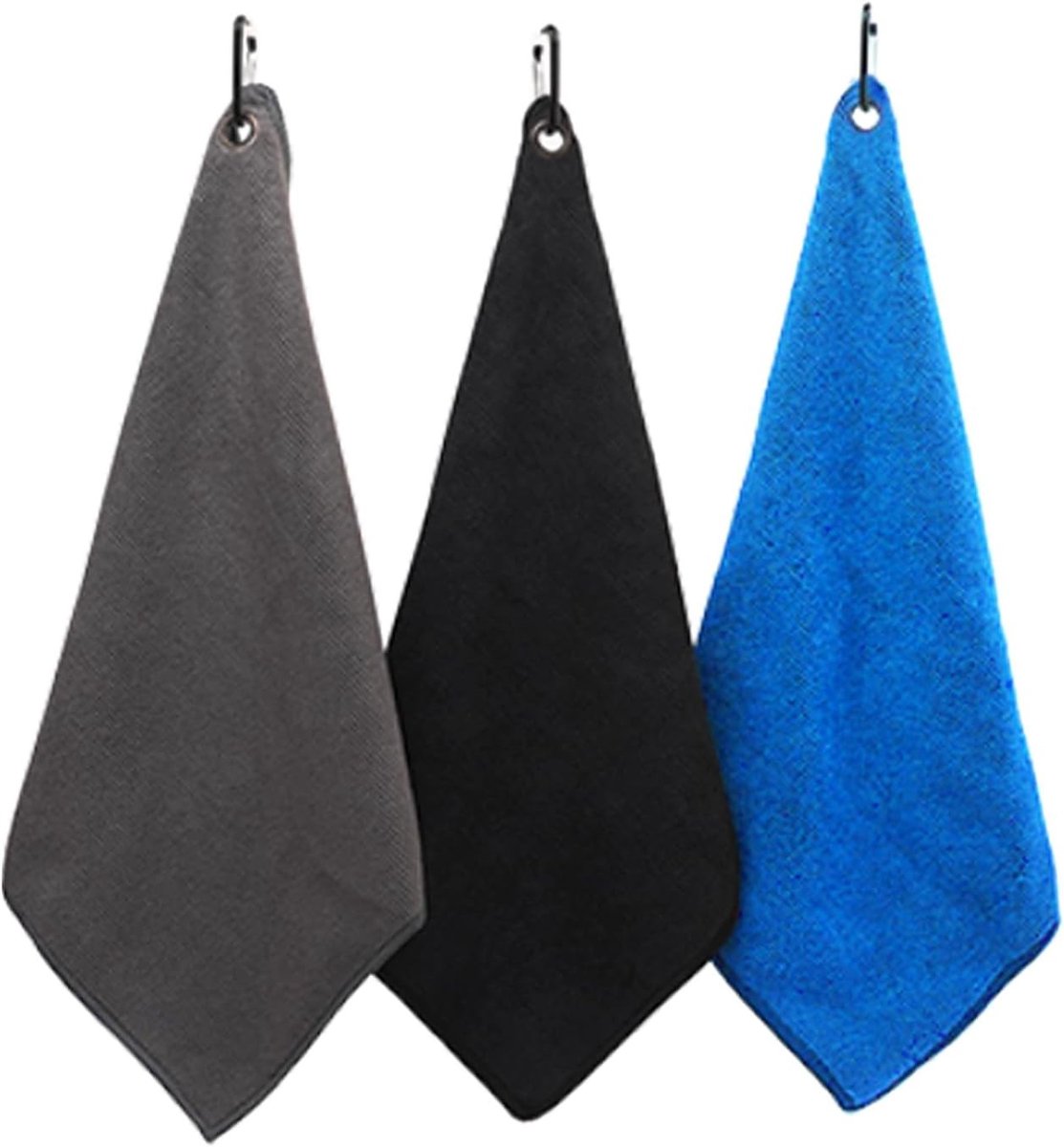 Set van 3 Multifunctionele Microvezeldoeken voor Golf, Absorberend en Ideaal voor Sport, Gym, Yoga en Buitenactiviteiten