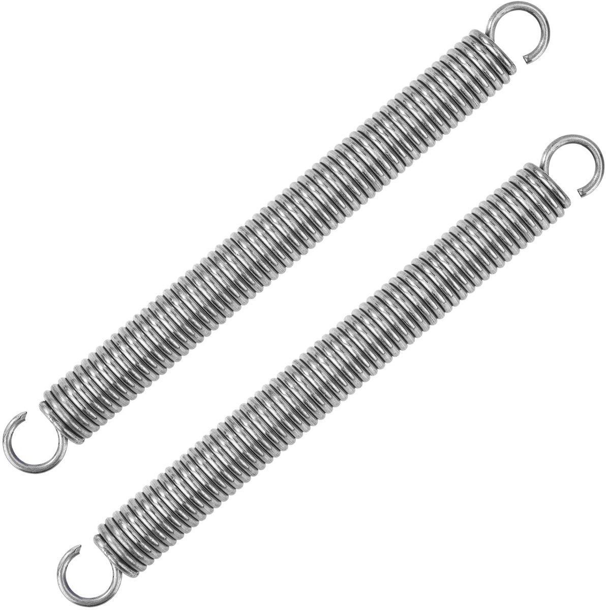 Veer met dubbele haak 150 mm - RVS spiraalveer met diameter 2.2 mm - Sterke veer voor training en bevestiging - 11.8 kg draagvermogen, 2 stuks