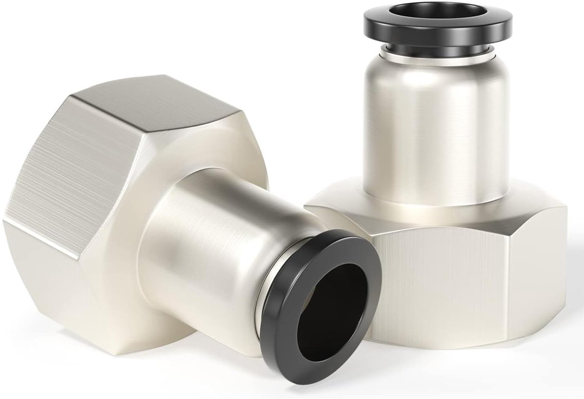 Pneumatische Koppelingen 8mm x 1/2 Inch BSP - Rechte Buis - Set van 2 - Voor betrouwbare verbindingen - ShopVlot