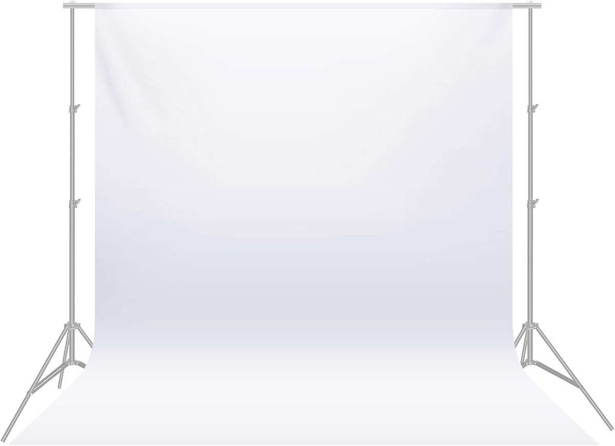 Achtergronddoek 9 x 13 Feet voor Fotostudio en Video, Polyester Scherm, Wit, Ideaal voor Professionele Opnames en Evenementen
