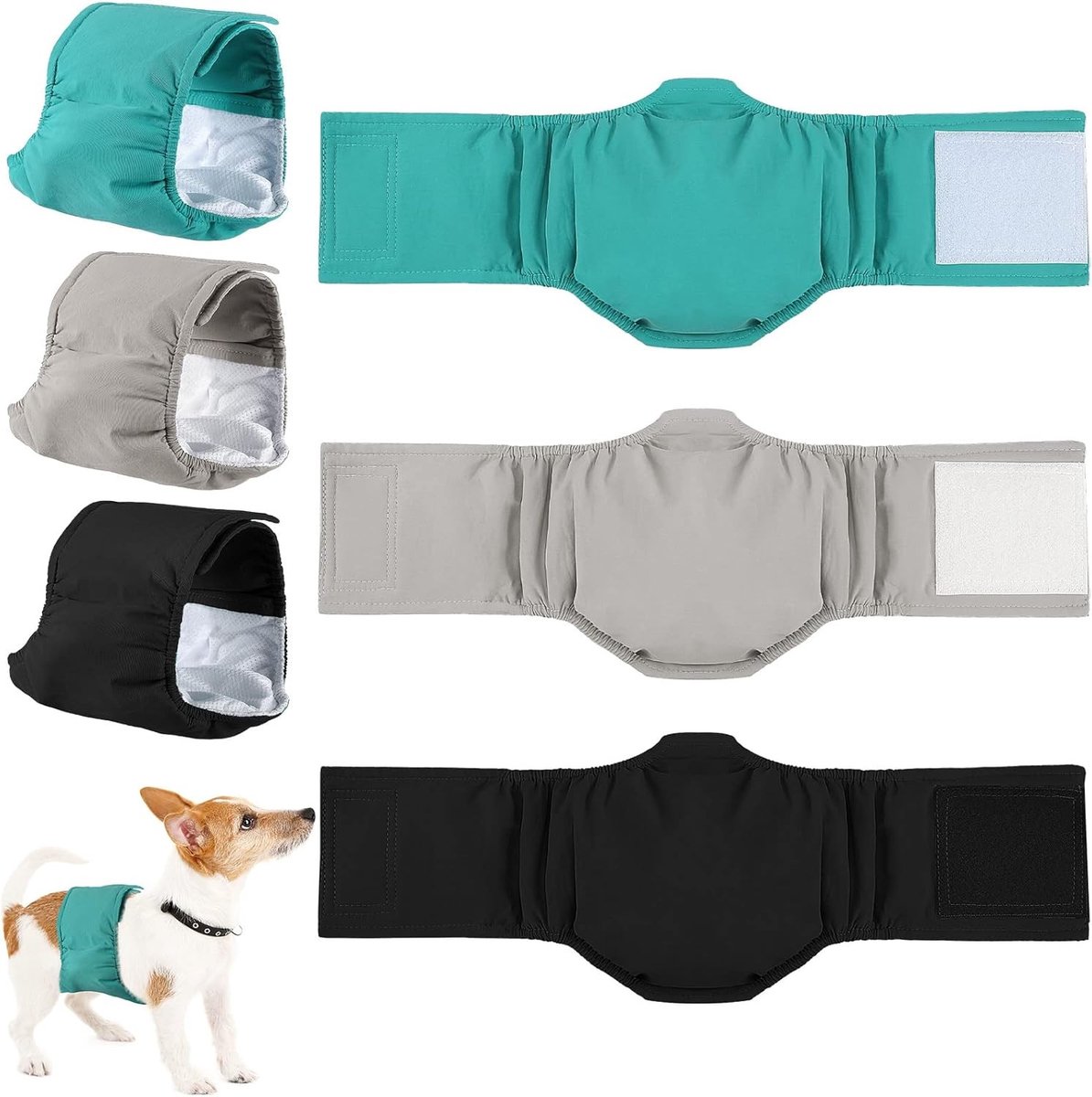 Herbruikbare hondenluiers voor reuen - Wasbare hondenbroekjes met lekbescherming, ideaal voor puppy's en honden met incontinentie (XS)