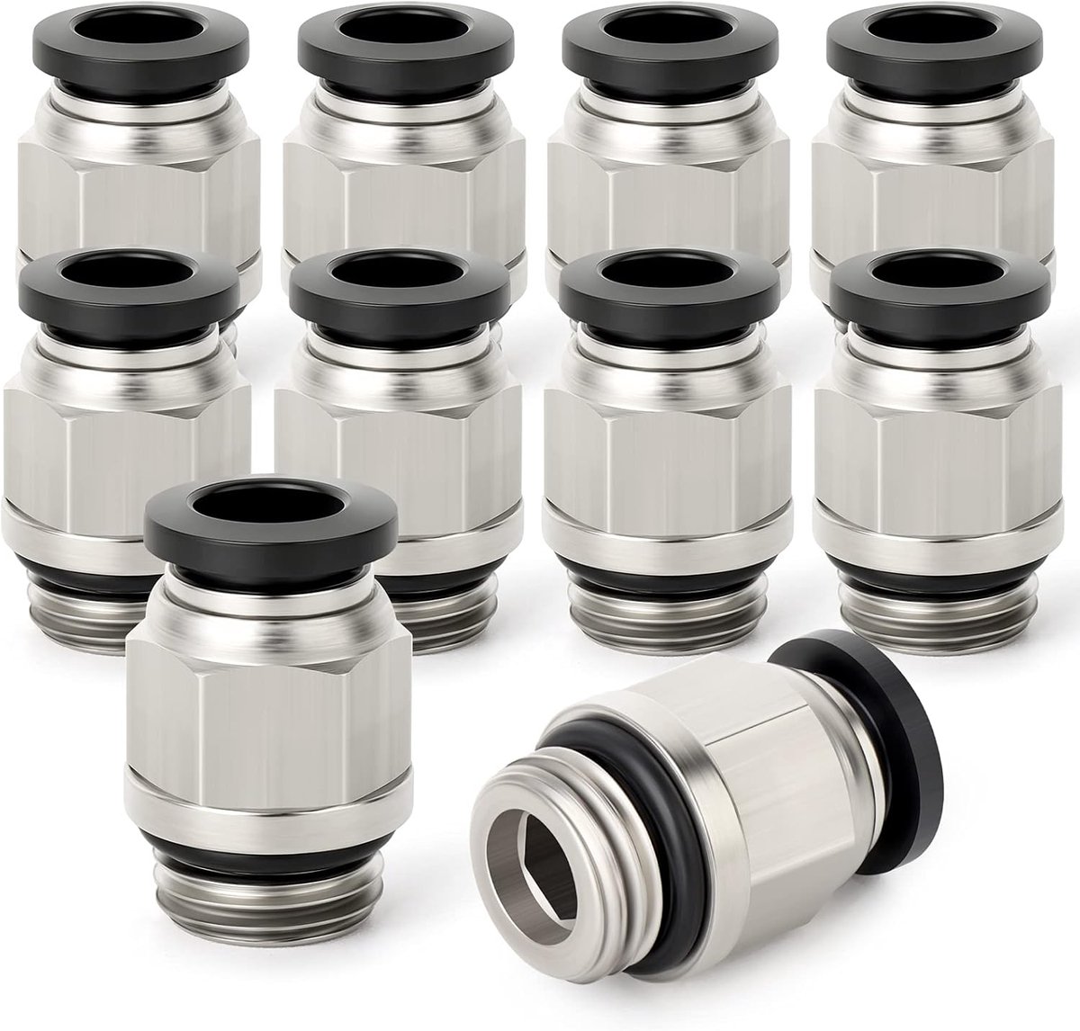Pneumatische snelkoppeling 6mm OD - rechte insteekkoppeling - 1/4" G-schroefdraad - ideaal voor slangen - ShopVlot