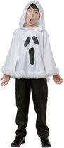 Joya Kids® Spook Verkleedcape Kind | Spook Kostuum Jongens & Meisjes | Witte Halloween Cape met Capuchon | Geest Verkleedpak | Halloween & Carnaval | Maat S