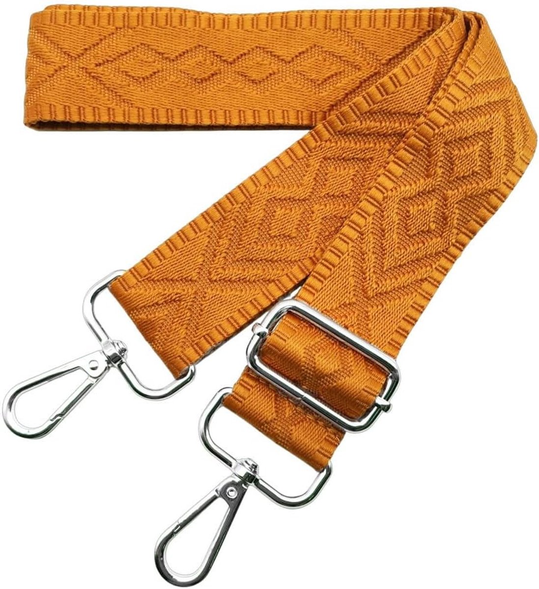 Verstelbare schouderriem voor handtas, brede riem met zilveren gesp, oranje, 3,8 cm, accessoires voor dames, trendy en multifunctioneel