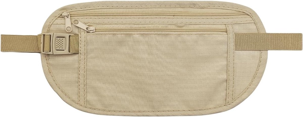 Heuptas voor Dames en Heren, Verstelbare Anti-Diefstal Rugzak Onder Kleding, Ideaal voor Hardlopen en Reizen, Khaki, One Size