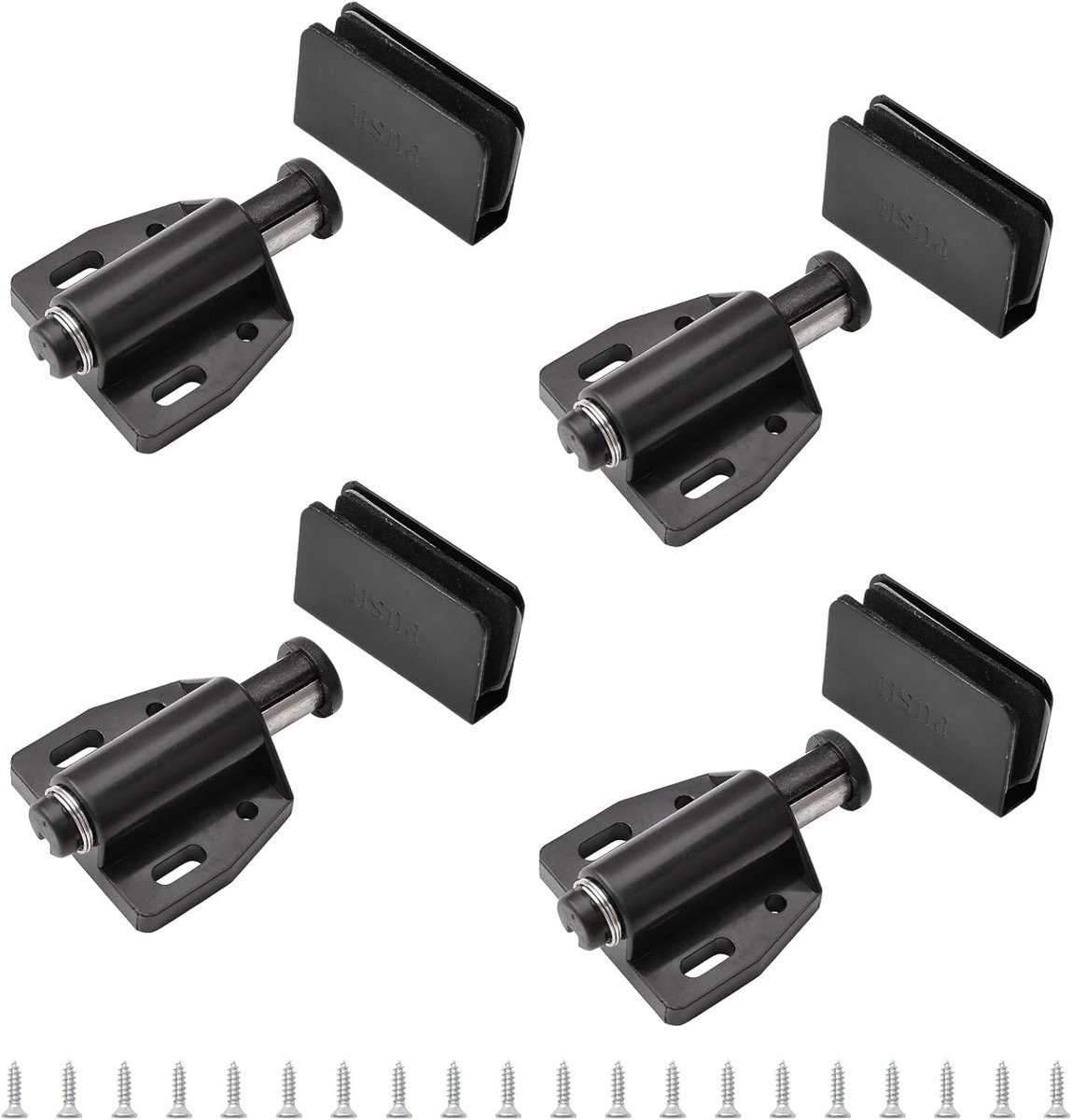 Deur Magnetische Vangsluitingen - Zwart - 38 x 34 mm - Met Verstelbare Klem - Voor Glazen Deuren