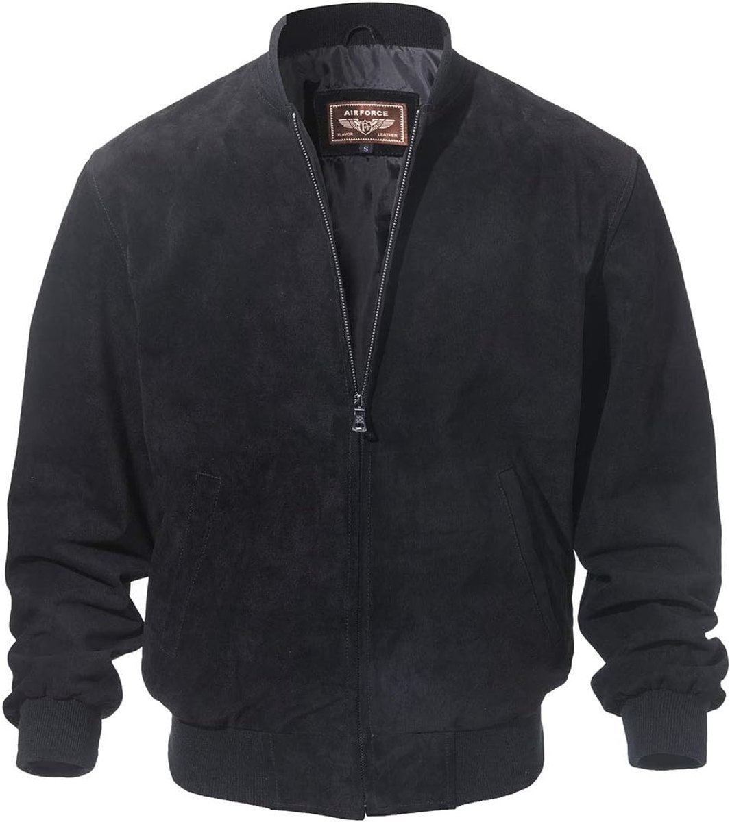 Heren leren baseballjack vintage suede varkensleer - stijlvol en comfortabel - ideaal voor casual outfits - ShopVlot