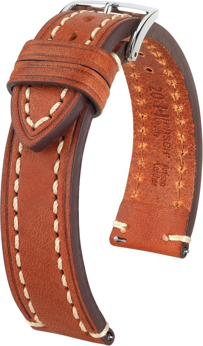 HIRSCH H erren watch strap saddle leather model Liberty 18 mm - ShopVlot