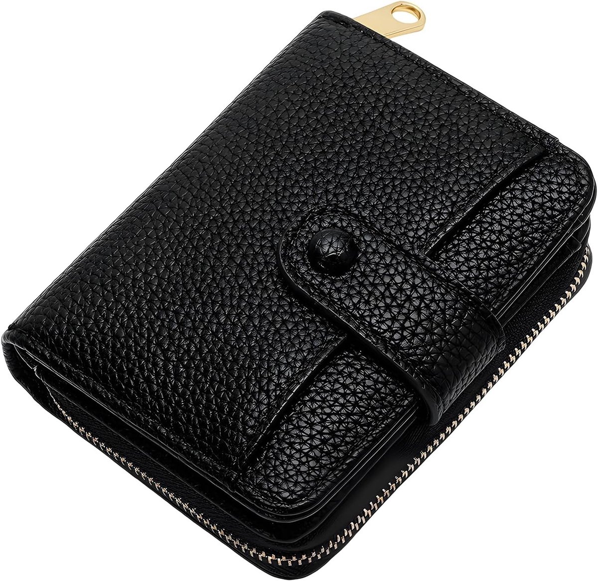 Women's small wallet made of soft leather, women's wallet, card holder, mini wallet with press stud, zip and card - ShopVlot