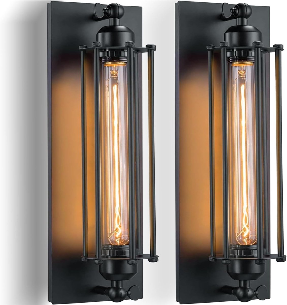 Wandlamp - Zwart - 37 cm - Van Metaal - Voor Slaapkamer en Woonkamer