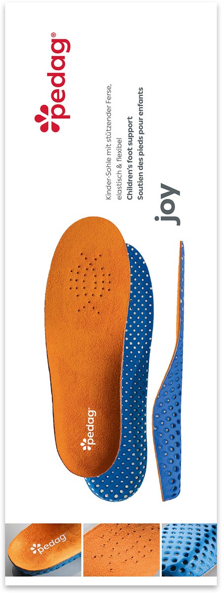 Pedag Joy kindervoetbed – Geschikt voor normale schoenen en sportschoenen, van kunststof – Anatomisch kindervoetbed met ondersteuning van hiel en voetboog – 28/29