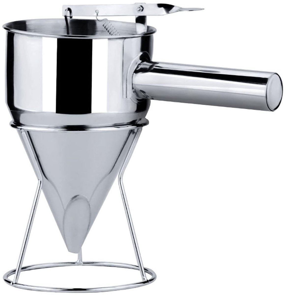 Stainless Steel Deegdispenser 1200ml met Stand voor Perfecte Porties Pancakes, Muffins, Wafels en Koekjes