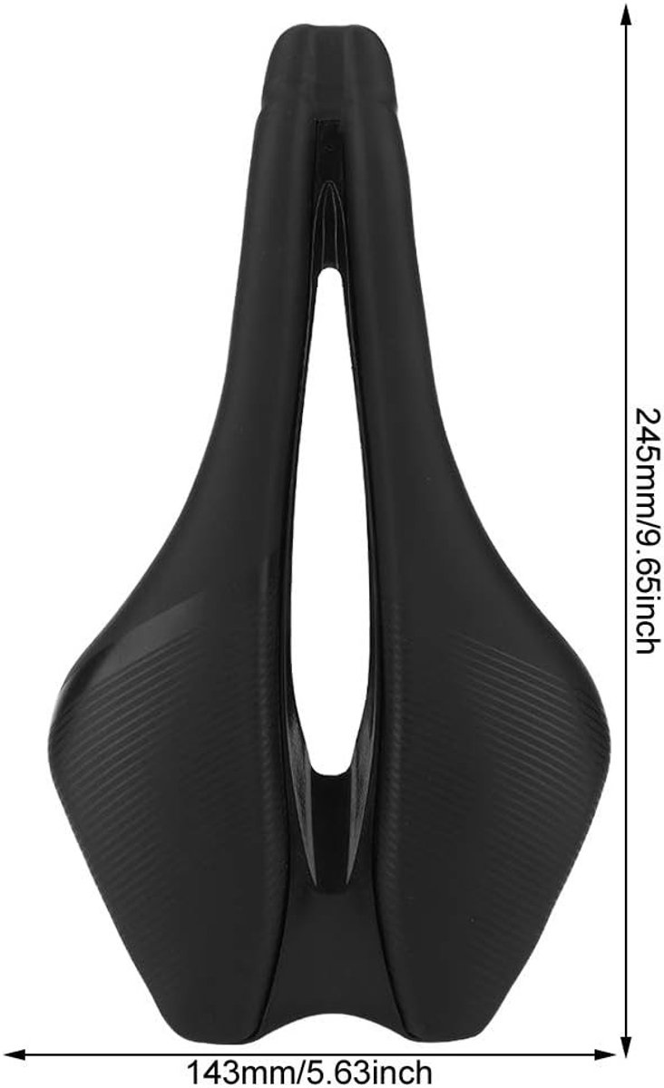 Fietszadel - Zwart - 245 x 143 mm - Ademend met Schokdemping - Voor Mountainbike en Racefiets