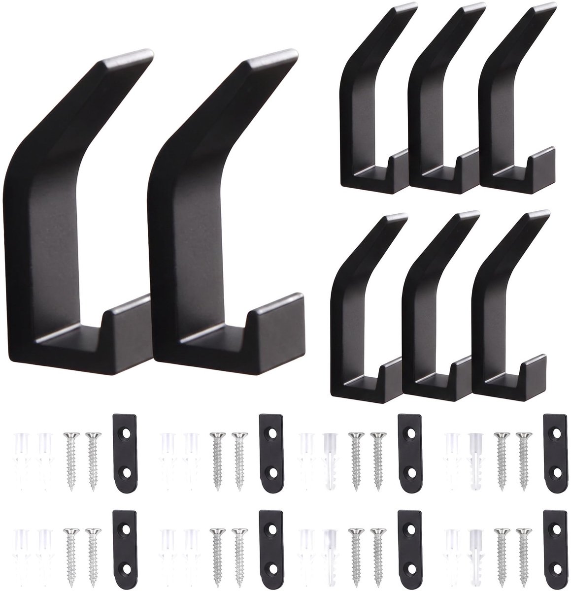 Wandkapstokken dubbele haken - aluminium - 22,7 kg - ideaal voor ruimtebesparing - ShopVlot