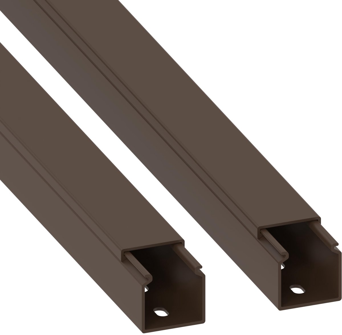 Kabelgoot 25 x 25 mm - PVC bruin - Met montagegaten - Voor een nette kabelafwerking - ShopVlot