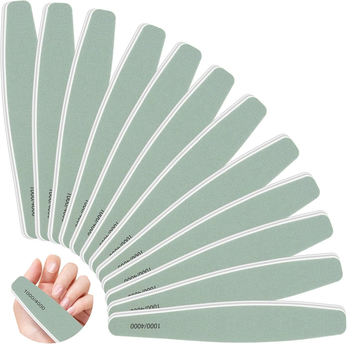 Polijstvijlen 12 Stuks Professioneel 1000/4000 - Voor Natuurlijke Nagels - Ideaal Voor Perfecte Afwerking - ShopVlot