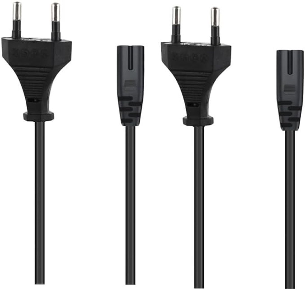 Set van 2 AC stroomkabels van 2 m - Voedingskabel voor draadloze Bluetooth luidsprekers, audio systemen en PartyBox modellen