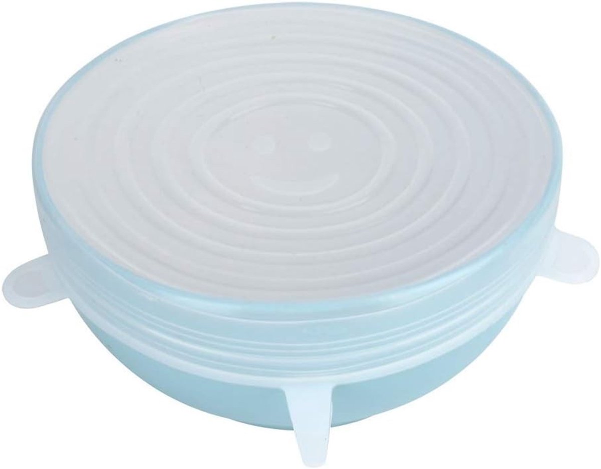 Set van 6 Universele Silicone Food Covers - Stretchable Deksel voor Voedselopslag en Versheid Behoud