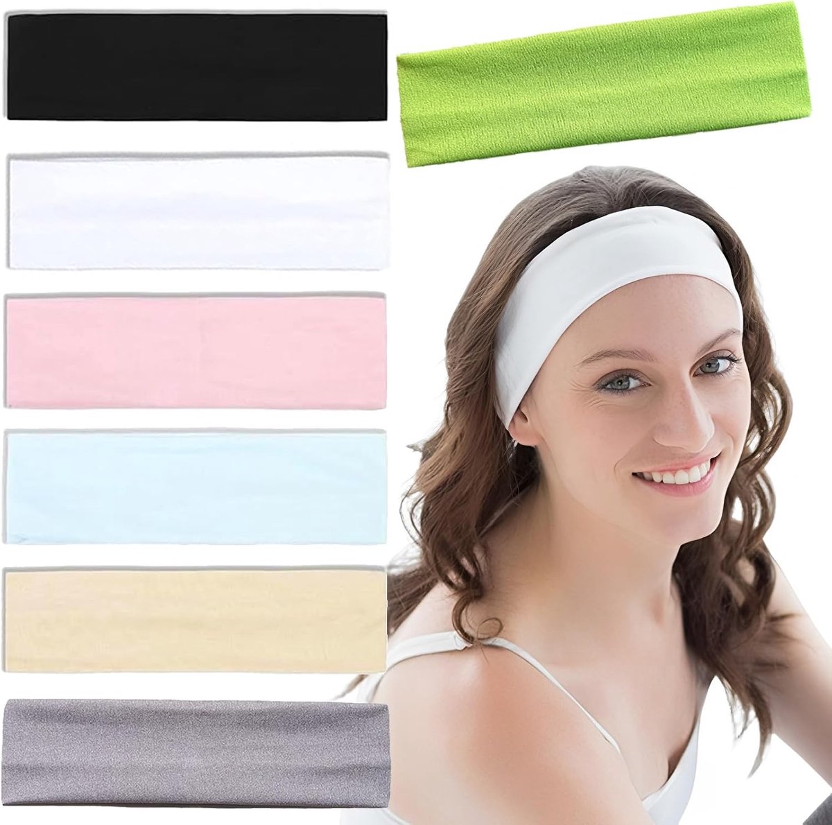 Set van 7 Dames Haarbanden - Elastische, Antislip Sportbanden voor Yoga, Fitness en Hardlopen