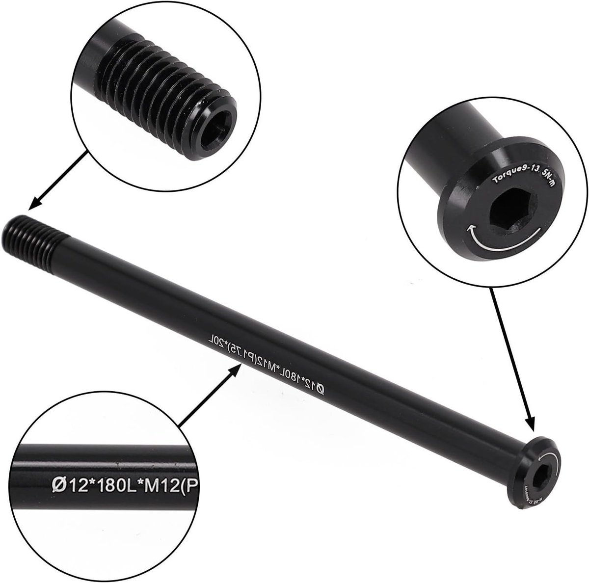 Vervangende Thru Axle voor Fiets, Geschikt voor Voor- en Achterwiel, Maten 12/15mm, Duurzaam en Lichtgewicht