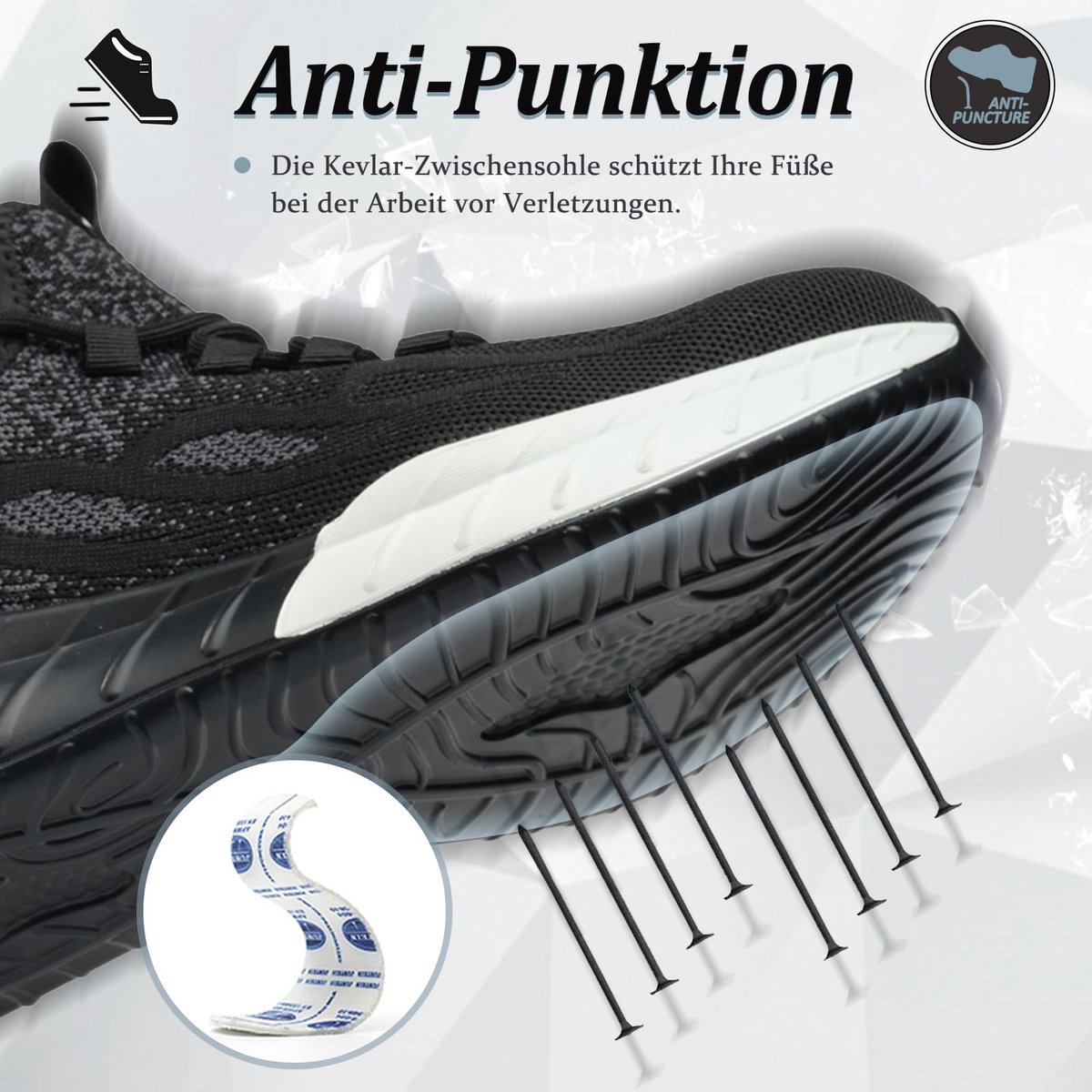 Veiligheidsschoenen Dames 42EU - Lichtgewicht met Stalen Neus - Ademende Sportieve Schoenen - Antislip voor Werk - ShopVlot