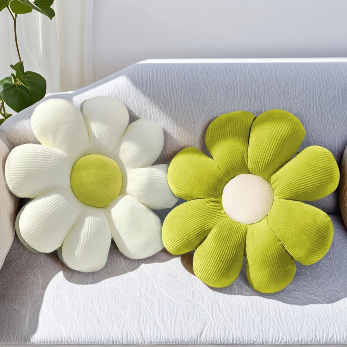 2 Pieces Flower Cushion, Cute Pillows Floor Cushion 38cm Flower Pillow, Floor Cushion Floor Cushions for Kids Girls - ShopVlot
