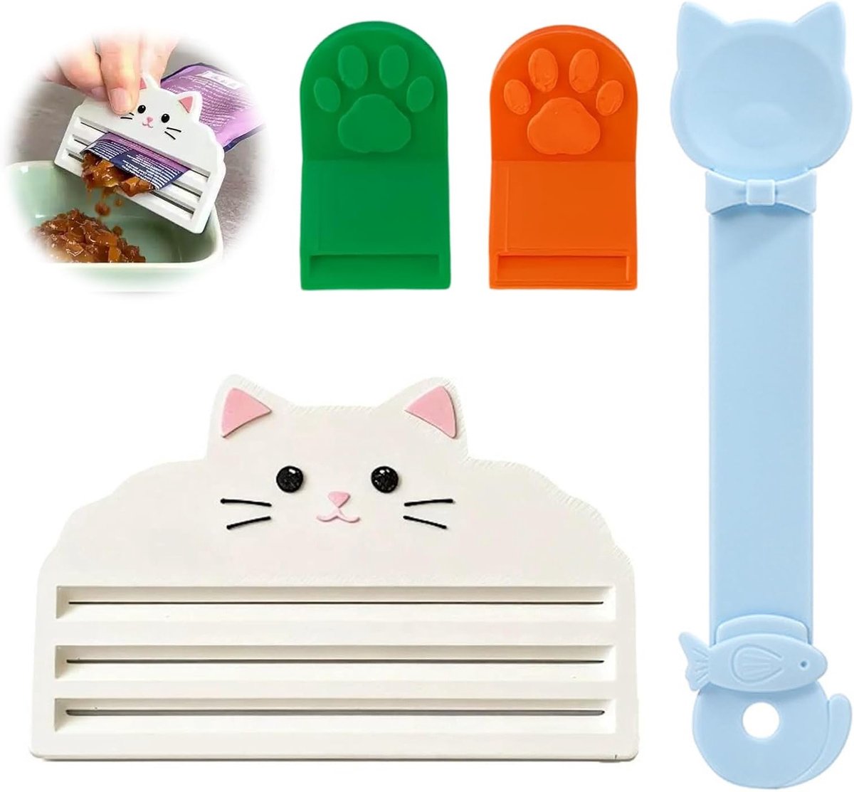 Voederzakjes voor katten, dispenser met lange steel en conische vorm voor vloeibare lekkernijen, ideaal voor nat voer en kattenpuree, 4 stuks