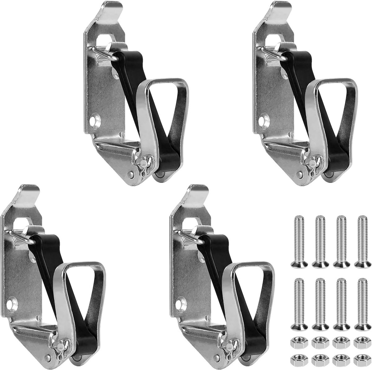 Verstelbare 4 x 80mm Shovel Holder voor Trucks en Auto's - Universele Dakkoffer Bevestiging met LED Koplamp en Axenhouder, Ideaal voor Luggage Carrier en Outdoor Activiteiten