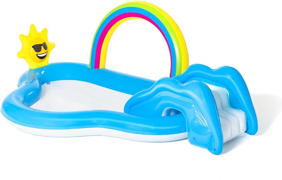 QORA® Kinderzwembad met Glijbaan - Glijbaan - Speelzwembad - Blauw - 91cm x 145cm x 257cm