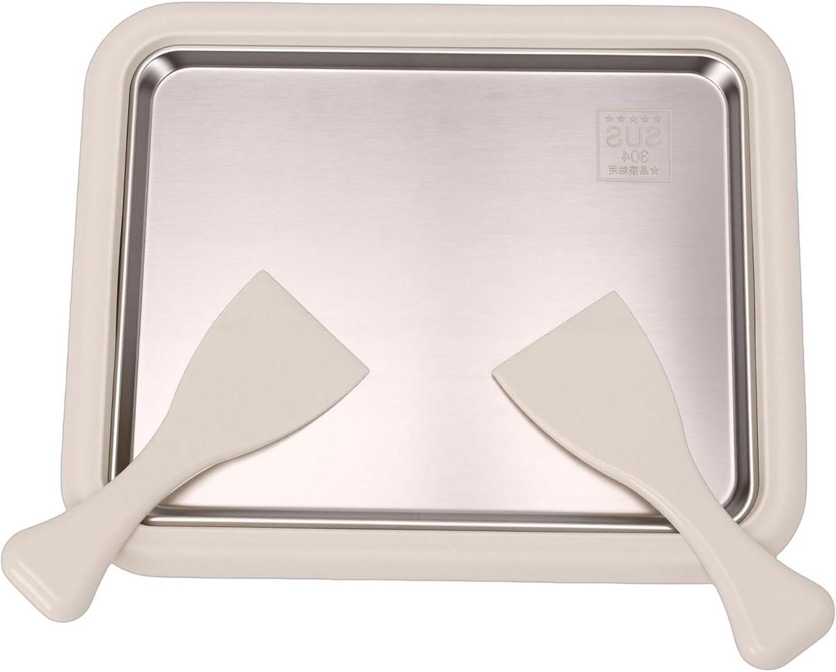 Gerolde Ijsmachine - IJspannenkoek Maker - Desserts Maken - Snel Invriezend - 41.8 oz - Beige