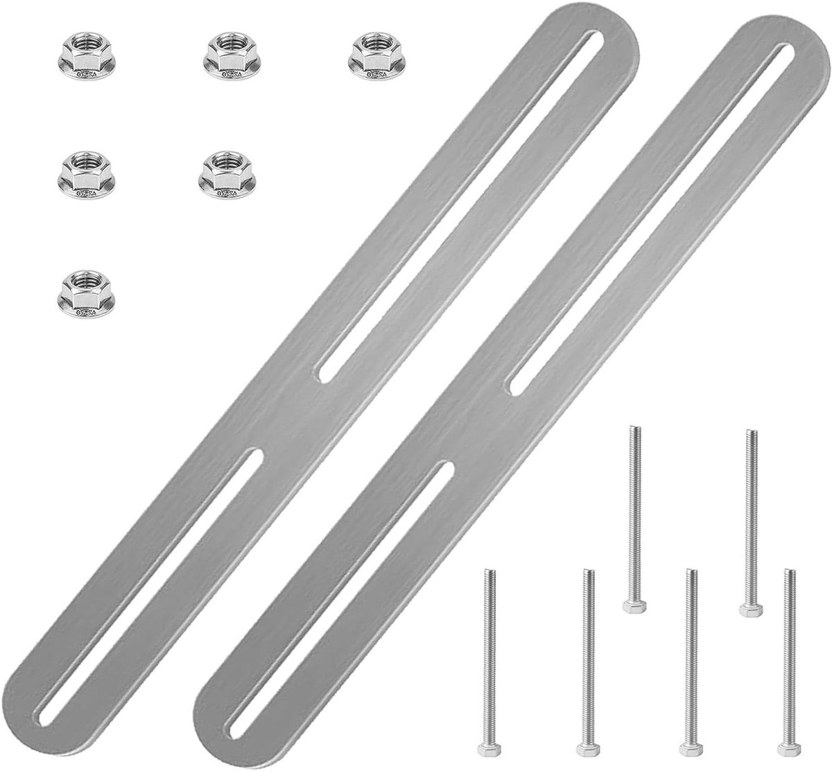 Brievenbus bevestiging - Hek montage - Brievenbus plaatsen - Roestvrij staal - 36 cm set - Geborsteld zilver