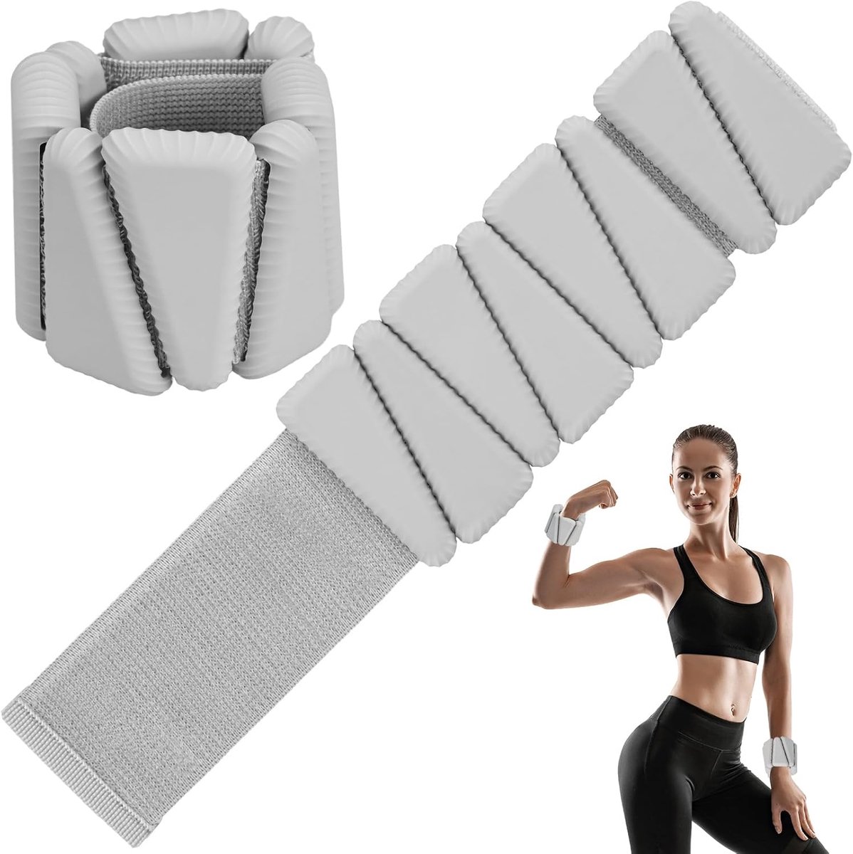 SnelShoppen - 2 Stuks Polsgewichten, Enkelsgewichten, Verstelbare Siliconen Trainingsgewichten, Armgewichten voor Fitness, Beweging, Hardlopen, Joggen