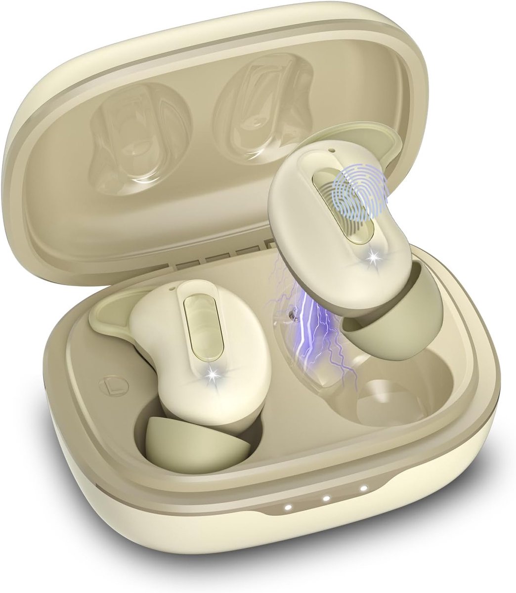 SnelShoppen - Bluetooth Hoofdtelefoon, Draadloze In-Ear Hoofdtelefoon, 48U Geluid met ANC+ENC, IPX7 Waterdicht, Ultra Comfortabel voor Slapen, 3g Lich