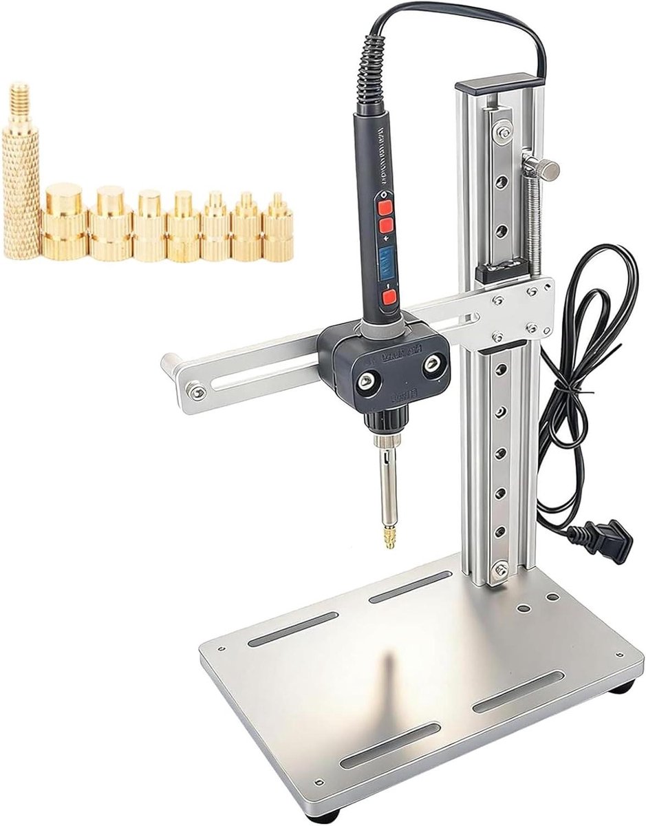 Warmtepers Gereedschap - Soldeerbout 3D - Kunststof Bevestigen - Verstelbare Hoogte - 90W - Zilver